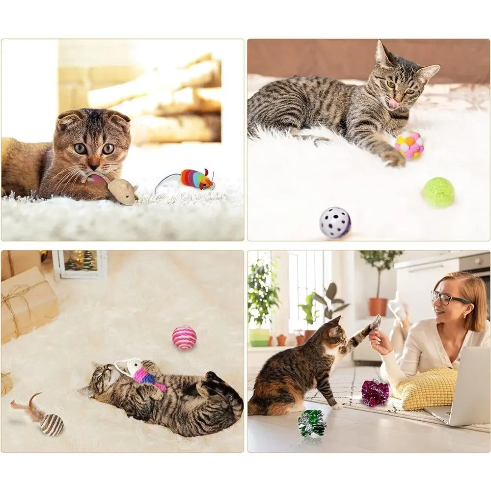 NIB-European Toozey 26 Pcs Cat & Kitten toys-27 cm high and 70 cm length